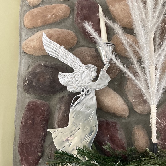 Two Silver angel Candleholders - Picture 1 of 6